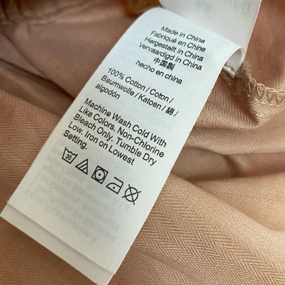 J. Crew Spring Chic Cinched Waist Top in Herringbone Cotton in Almond Biscotti‎